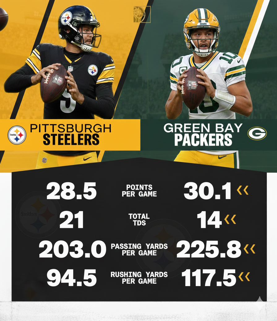 Packers vs Steelers match stats feature image