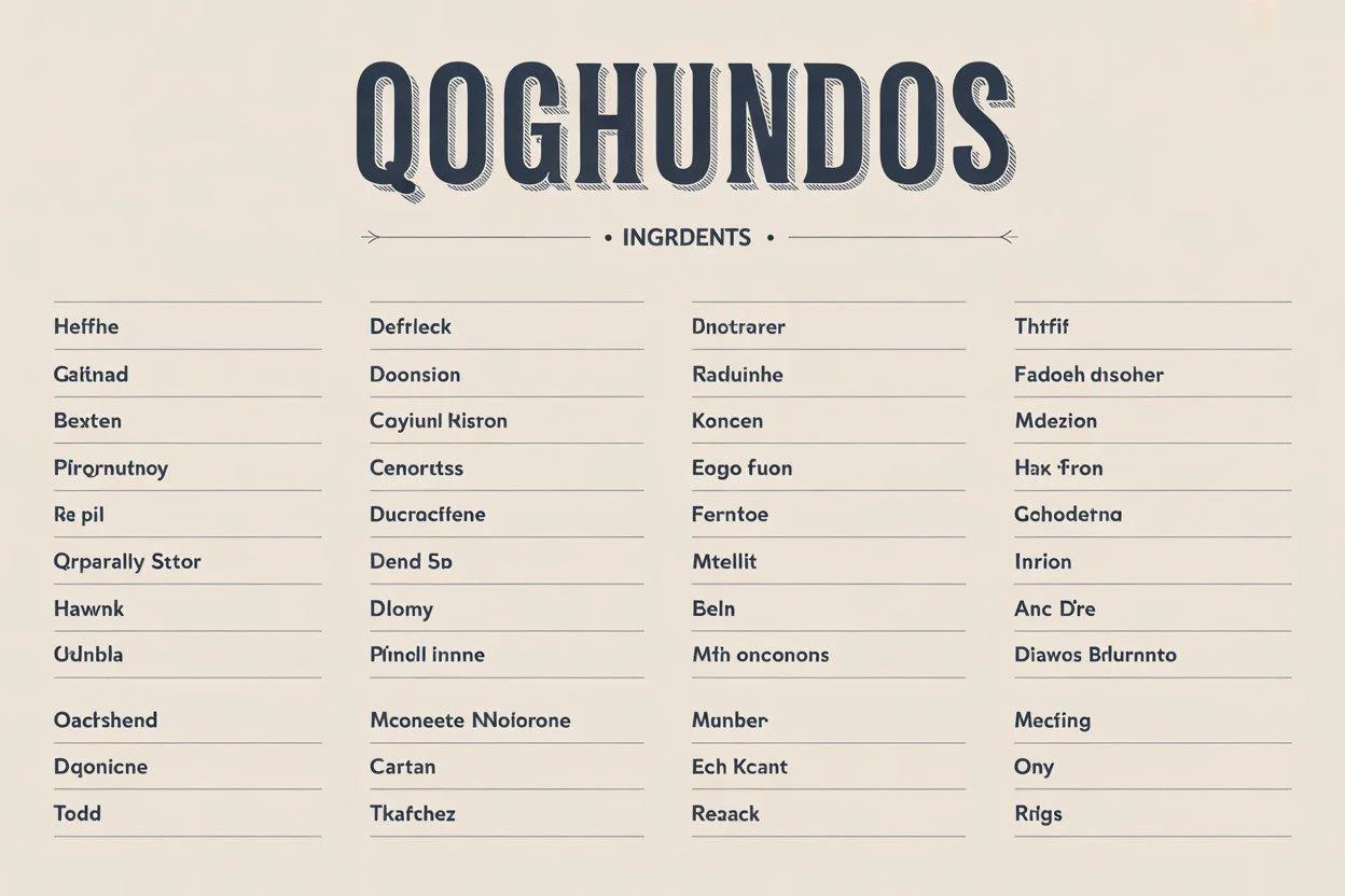 Ingredients in Qoghundos