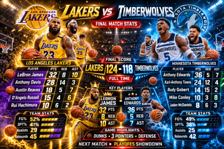 Lakers vs Timberwolves Match Player Stats
