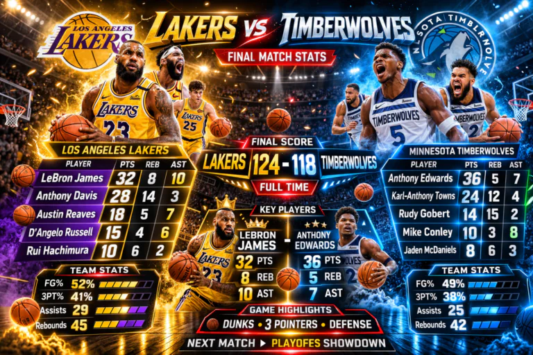 Lakers vs Timberwolves Match Player Stats