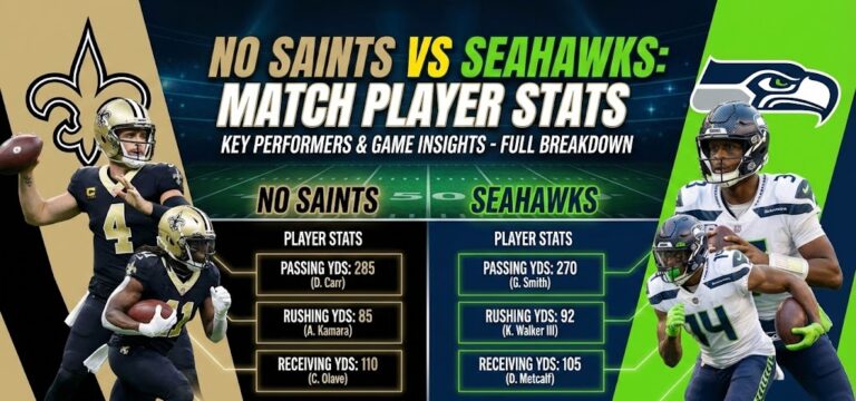New Orleans Saints vs Seahawks Match Player Stats