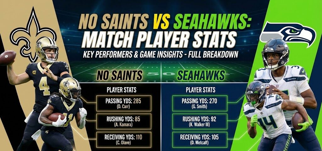 New Orleans Saints vs Seahawks Match Player Stats
