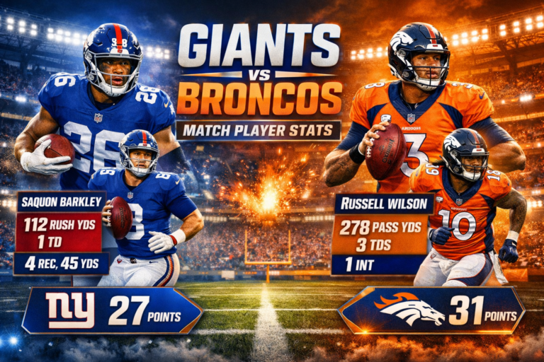 New York Giants vs Denver Broncos Match Player Stats