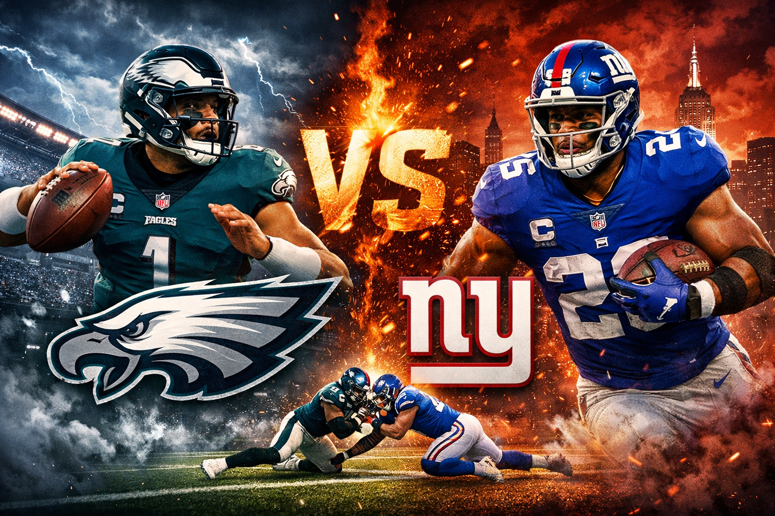 Philadelphia Eagles vs New York Giants Match Player Stats