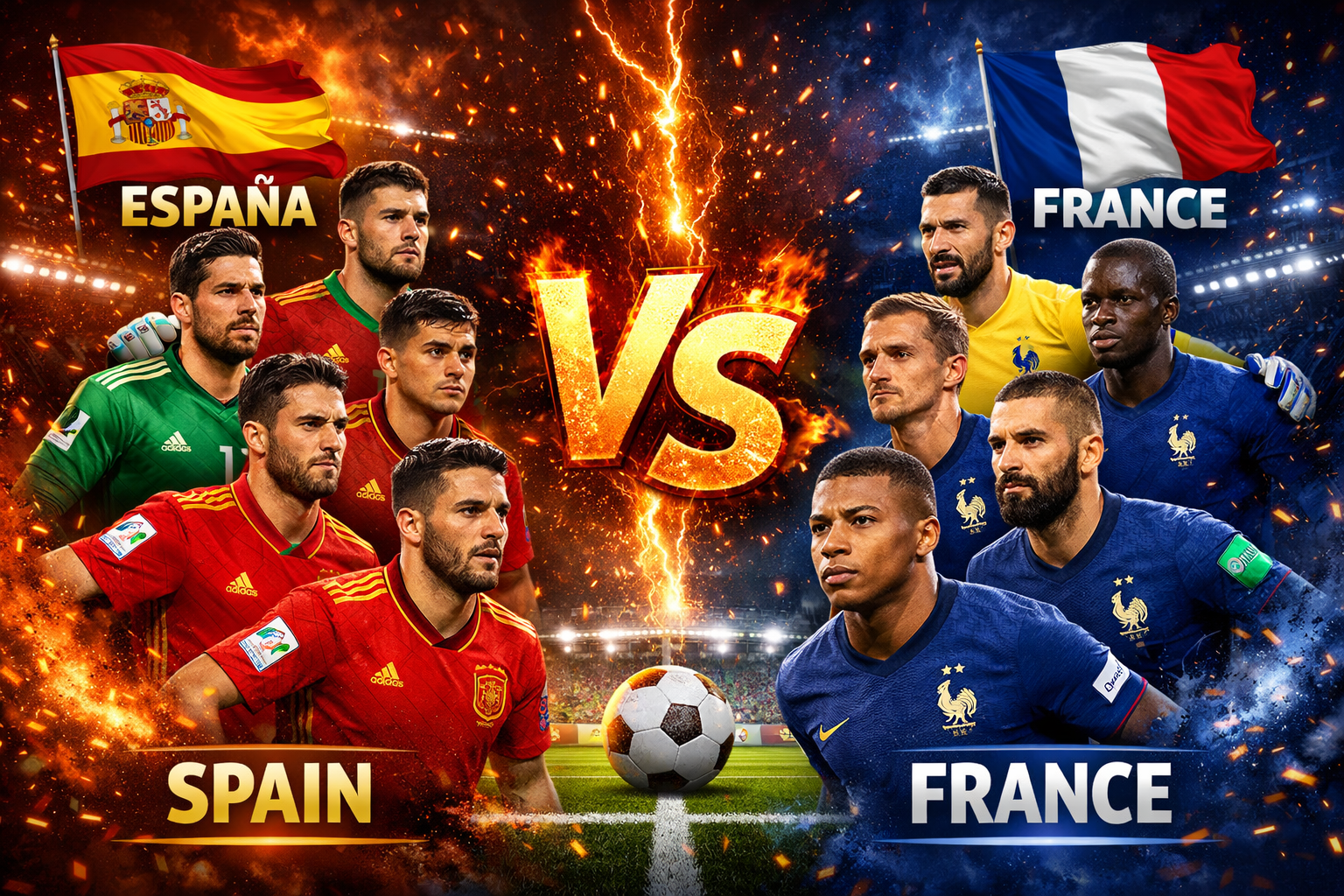 Spain National Football Team vs France National Football Team Lineups