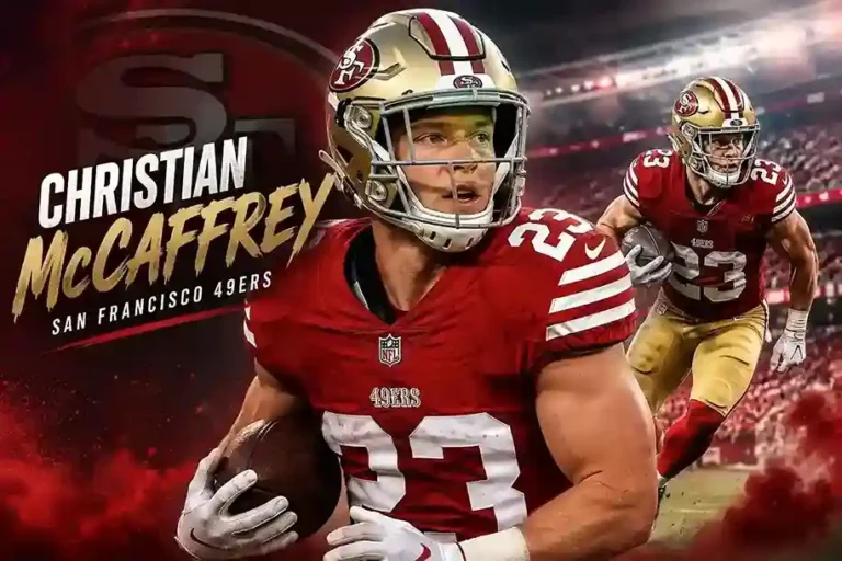 Christian McCaffrey playing football for the San Francisco 49ers