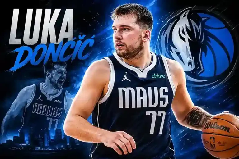 Luka Dončić stats playing basketball in a Dallas Mavericks jersey
