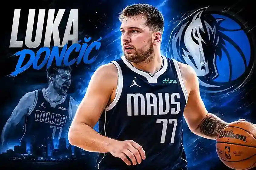 Luka Dončić stats playing basketball in a Dallas Mavericks jersey