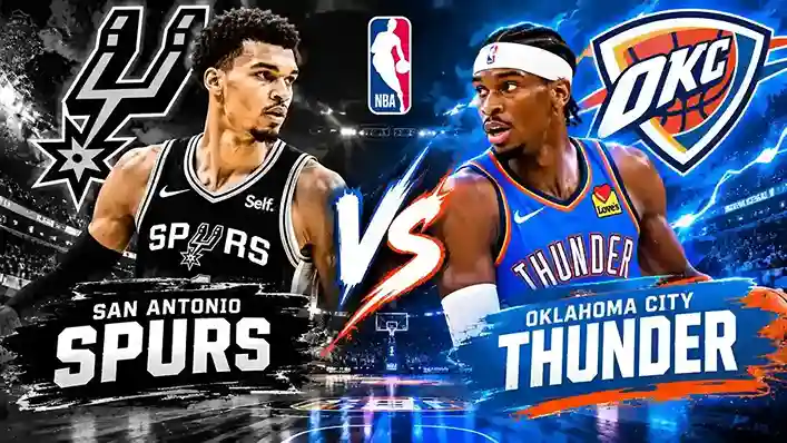 San Antonio Spurs vs Oklahoma City Thunder matchup graphic